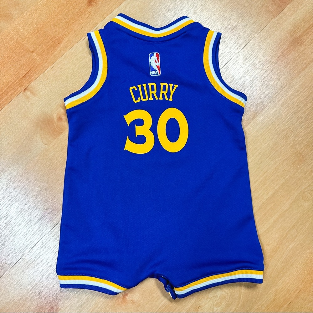 Adidas Blue & Gold NBA Golden State Warriors Steph Curry Jersey Romper Size 12M - Picture 5 of 7